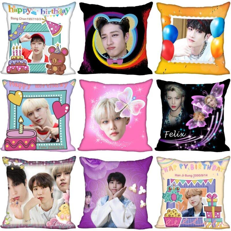 New Stray Kids Felix Bang Chan Han Ji sung Pillow Cover Christmas Gifts
