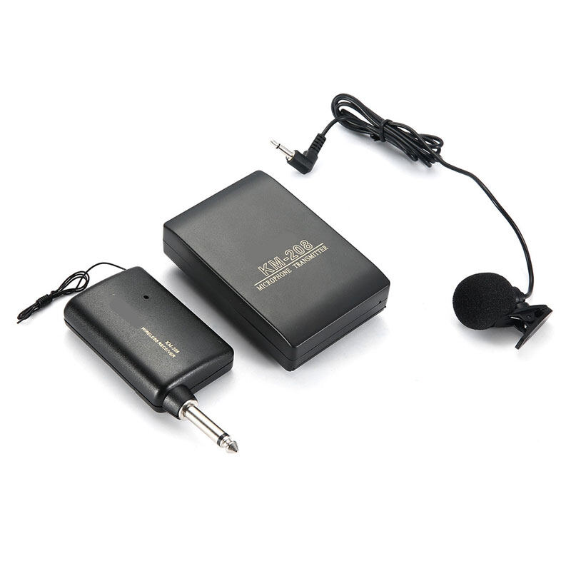 KM208 Không Dây Microphone, Cổ Áo Mic Đeo Cổ Cầm Tay Dạng Kẹp Với Bộ Thu Phát Fm Micro Kẹp Ve Áo