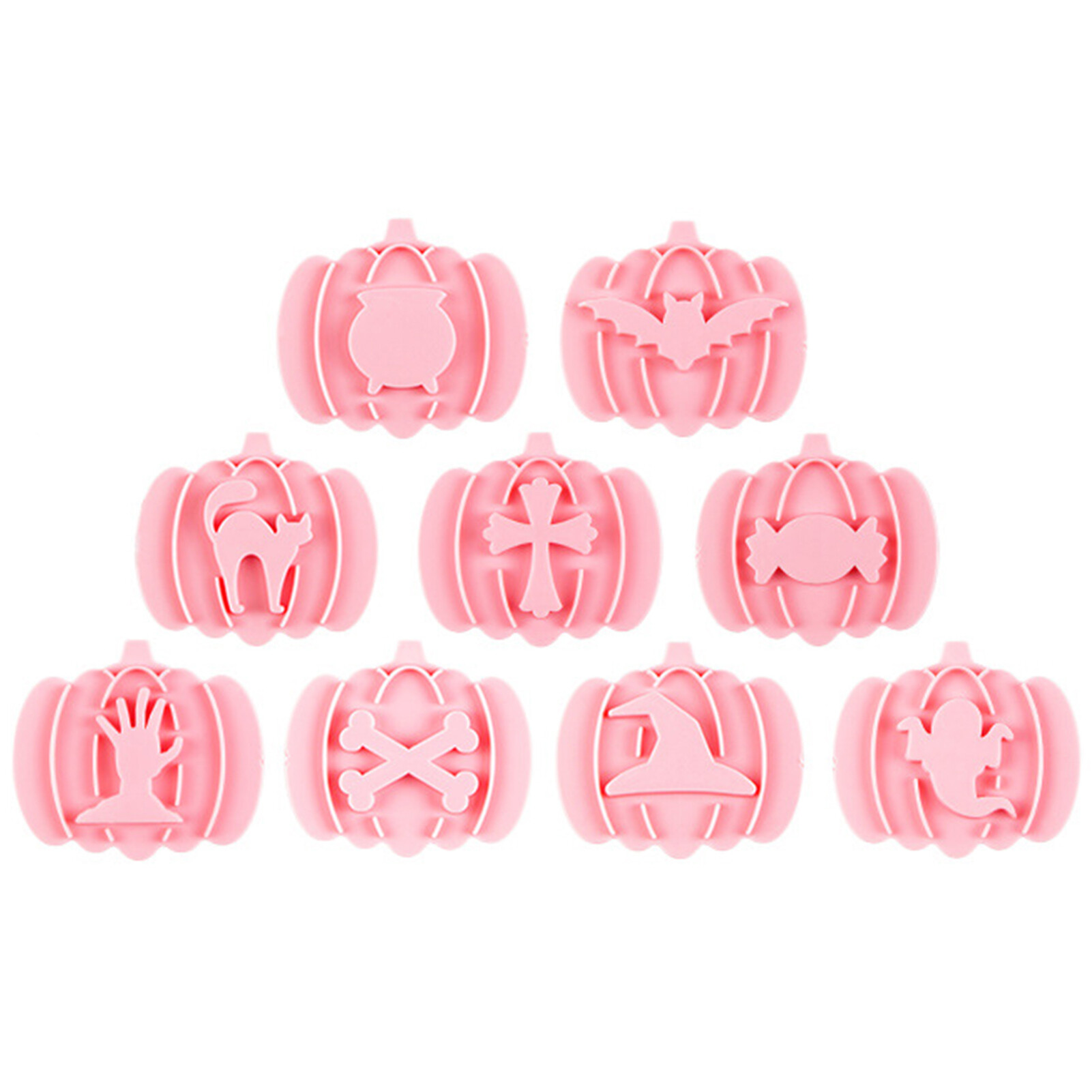 Bánh quy hình mèo cắt ma quái 9 mảnh Halloween Bộ dụng cụ cắt bánh quy an toàn dễ sử dụng ít hơn