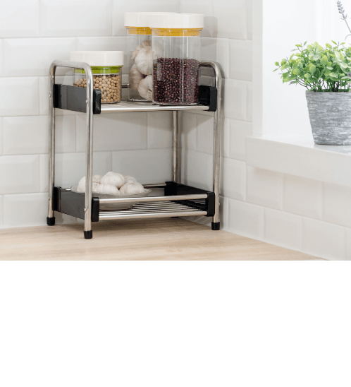 GHBathroom_Mall-CLOSE ชั้นวางของสเตนเลส 2 ชั้น รุ่น ZD004-BK ขนาด 21.5 x 26.5 x 31 cm สีดำ ร้านค้าเเนะนำ ราคา 363 บาท*ส่งฟรี