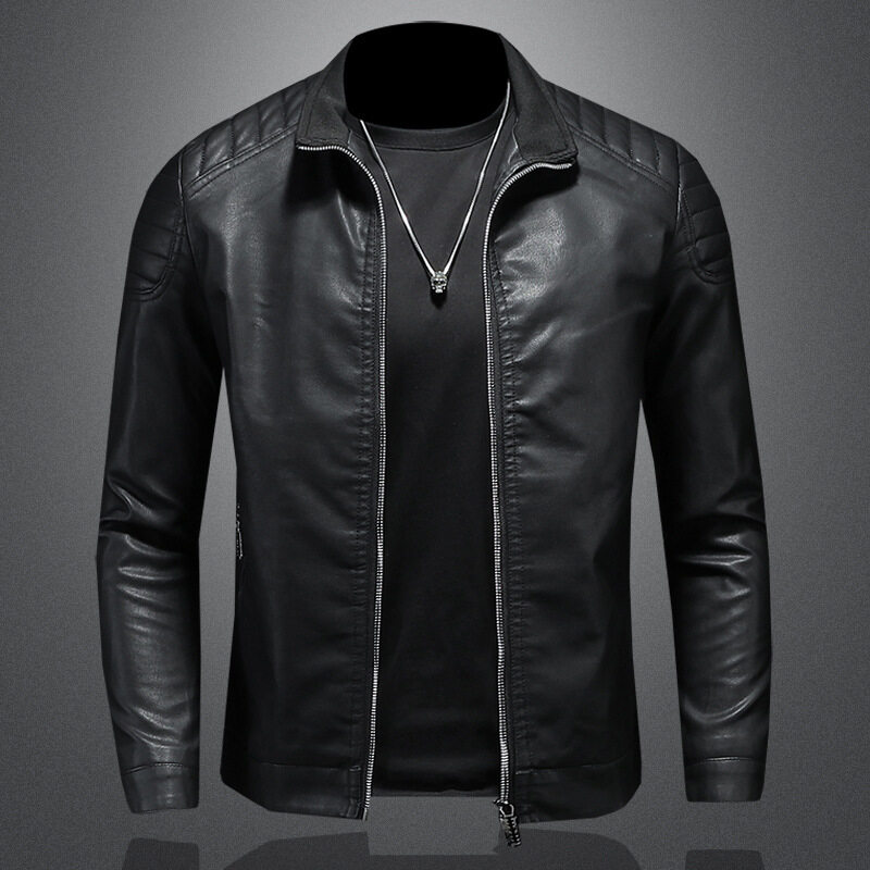 Leather jacket for men leather motorcycle suit leather jacket thin coat
