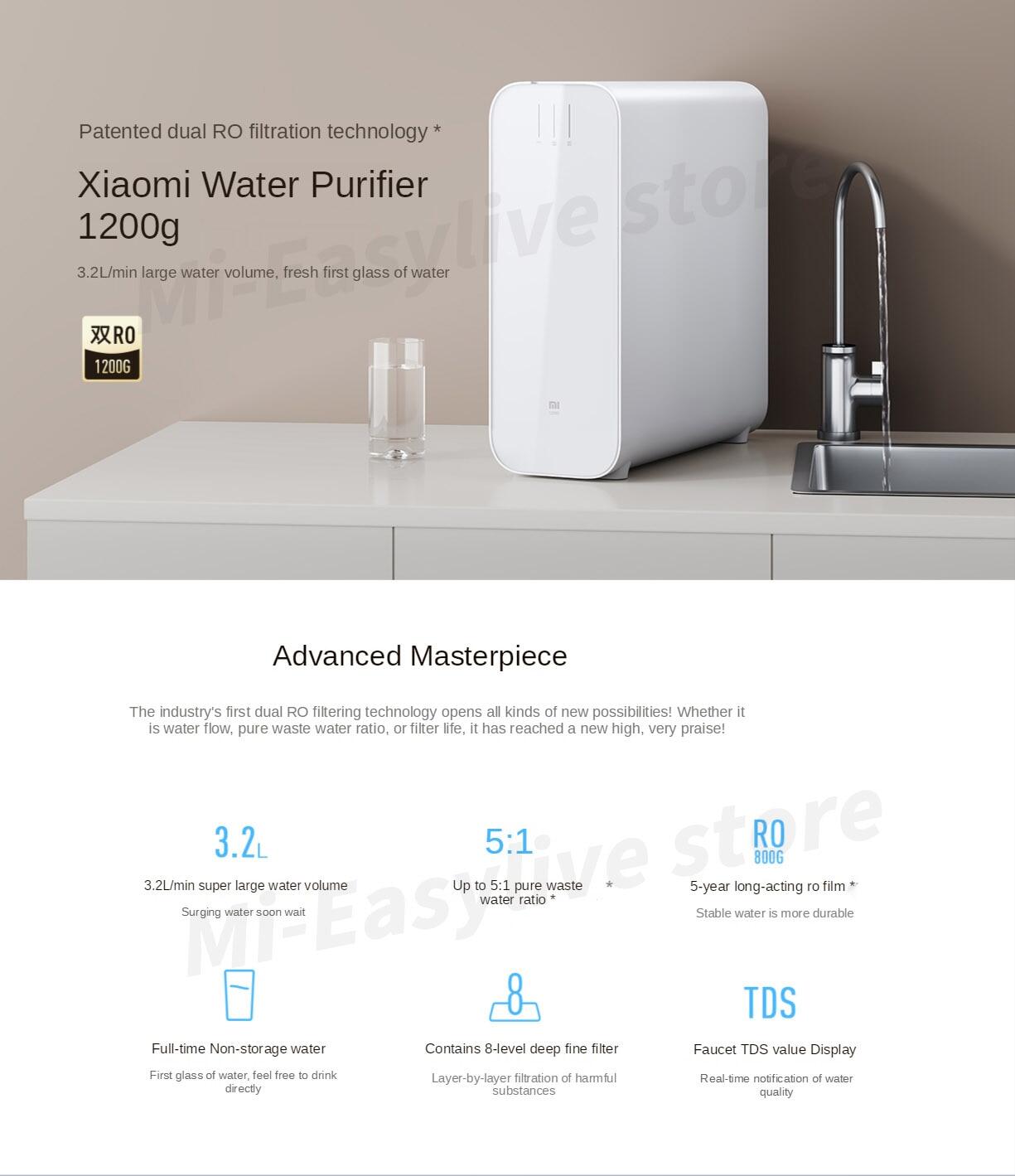 xiaomi mijia water purifier 1200g