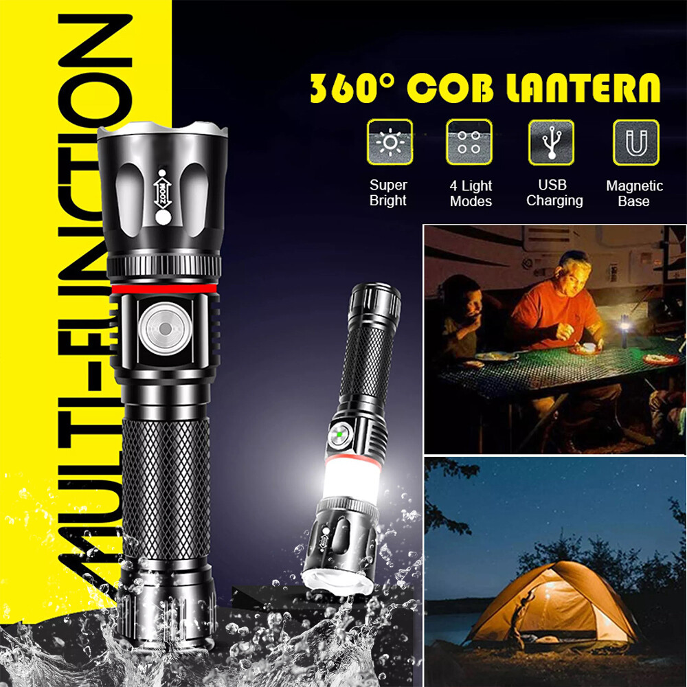 Seasboat đèn pin led chính hãng đèn bên cob đèn làm việc đèn pin sạc usb đèn hậu từ tính đèn pin thu phóng được đèn pin chống nước