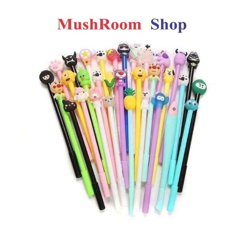 Combo 20 bút bi cute, bút nước giá sỉ nhiều mẫu hoạt hình cực hot