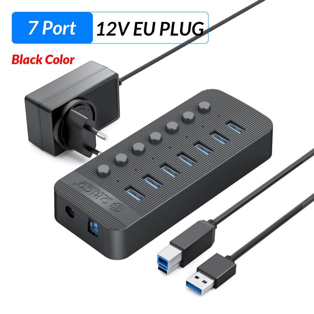 ORICO công nghiệp USB 3.0 HUB Bộ chia cổng USB 7/10/13/16 USB ABS OTG Splitter On/Off chuyển đổi với
