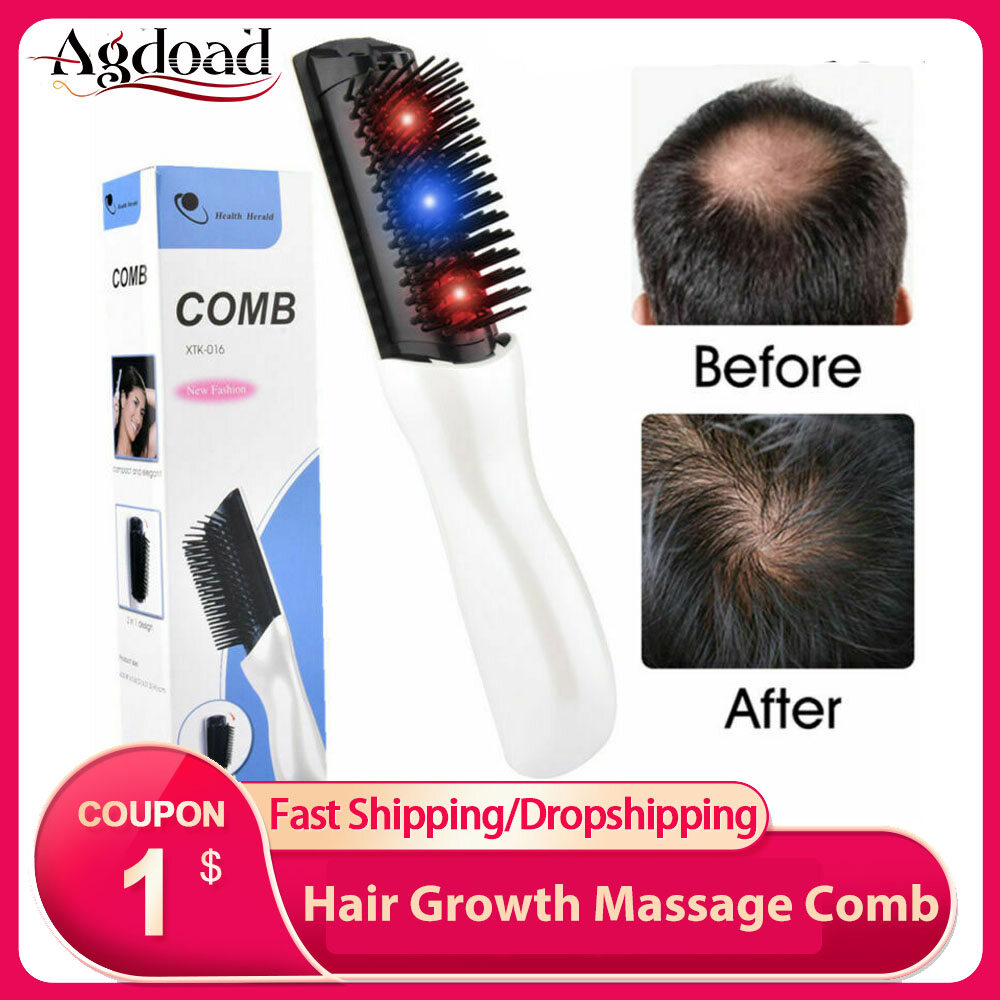 Agdoad lược mát xa mọc tóc lược hồng ngoại chống rụng tóc nano lược chải tóc trị liệu da đầu nhẹ màu đỏ