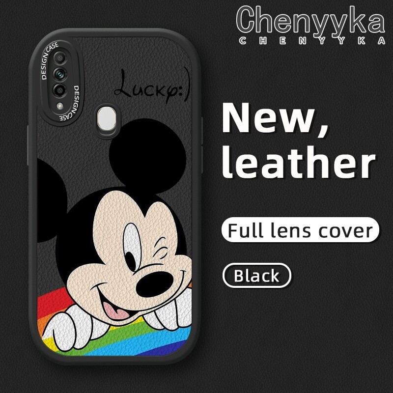 Chenyyka Ốp Lưng Cho OPPO A31 2020 A8 Ốp Lưng Da Mềm Thiết Kế Mới Mickey Cầu Vồng Hoạt Hình Đáng Yêu Ốp Lưng Bảo Vệ Máy Ảnh Mỏng Patten Ốp Lưng Chống Sốc