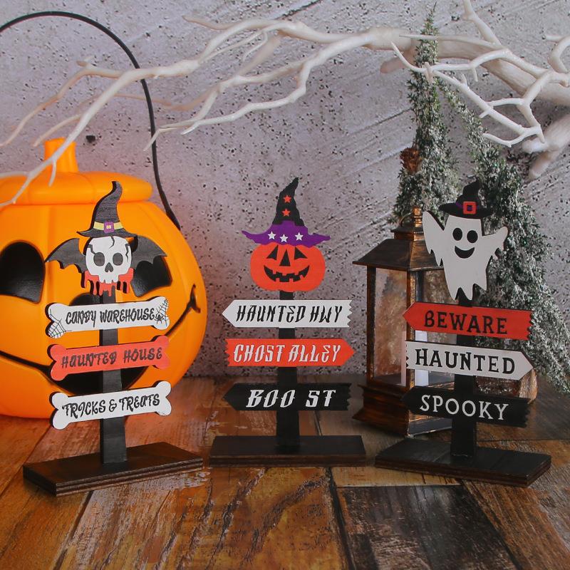 2023 Party Gifts Halloween-themed Party Supplies DIY Halloween Decorations Wooden Plaque Crafts Guidepost Plaque Decorations Halloween Signs For Party 2023 Party Gifts Cute Halloween Decorations Desktop Halloween Decorations Halloween Party