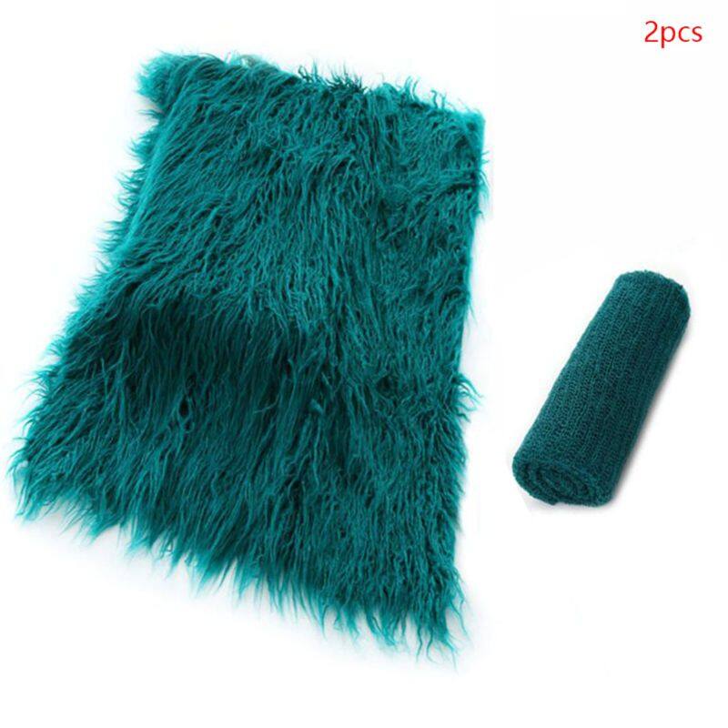2 tấm thảm đạo cụ chụp ảnh cho bé khăn quấn trẻ sơ sinh gợn sóng dài, nhiếp ảnh chăn, trang phục cho bé trai và bé gái