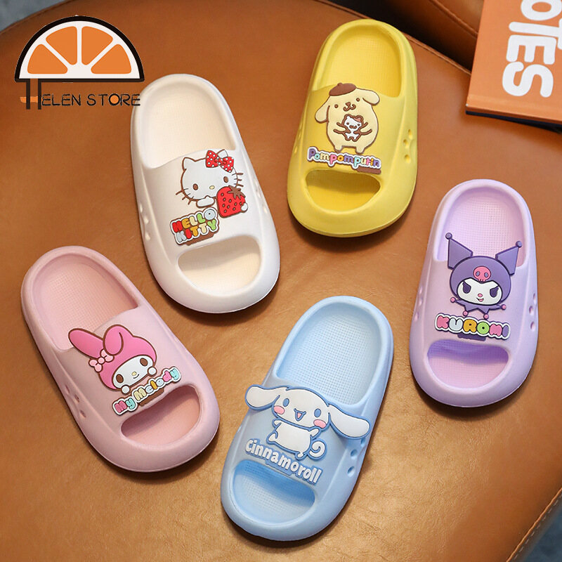 HS EVA new kids slippers summer cute princess baby indoor home boy girl sandals non slip bathroom