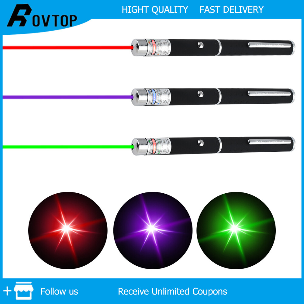 Đèn Chùm Bút Con Trỏ Rovtop Con Trỏ Công Suất Cao 5MW 530Nm 405Nm 650Nm Mạnh Mẽ （ Đỏ/Xanh Dương/Xanh Lá Cây ）