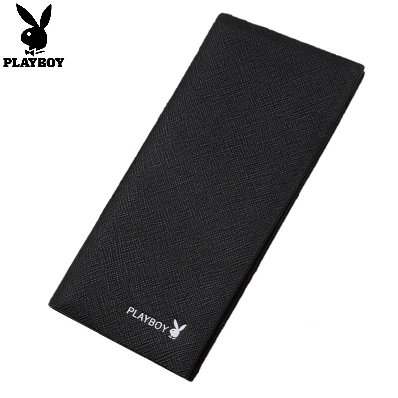 Ví dáng dài chất liệu da PU mỏng họa tiết chữ Playboy đựng được nhiều thẻ RFID phong cách doanh nhân trẻ trung mới cho nam