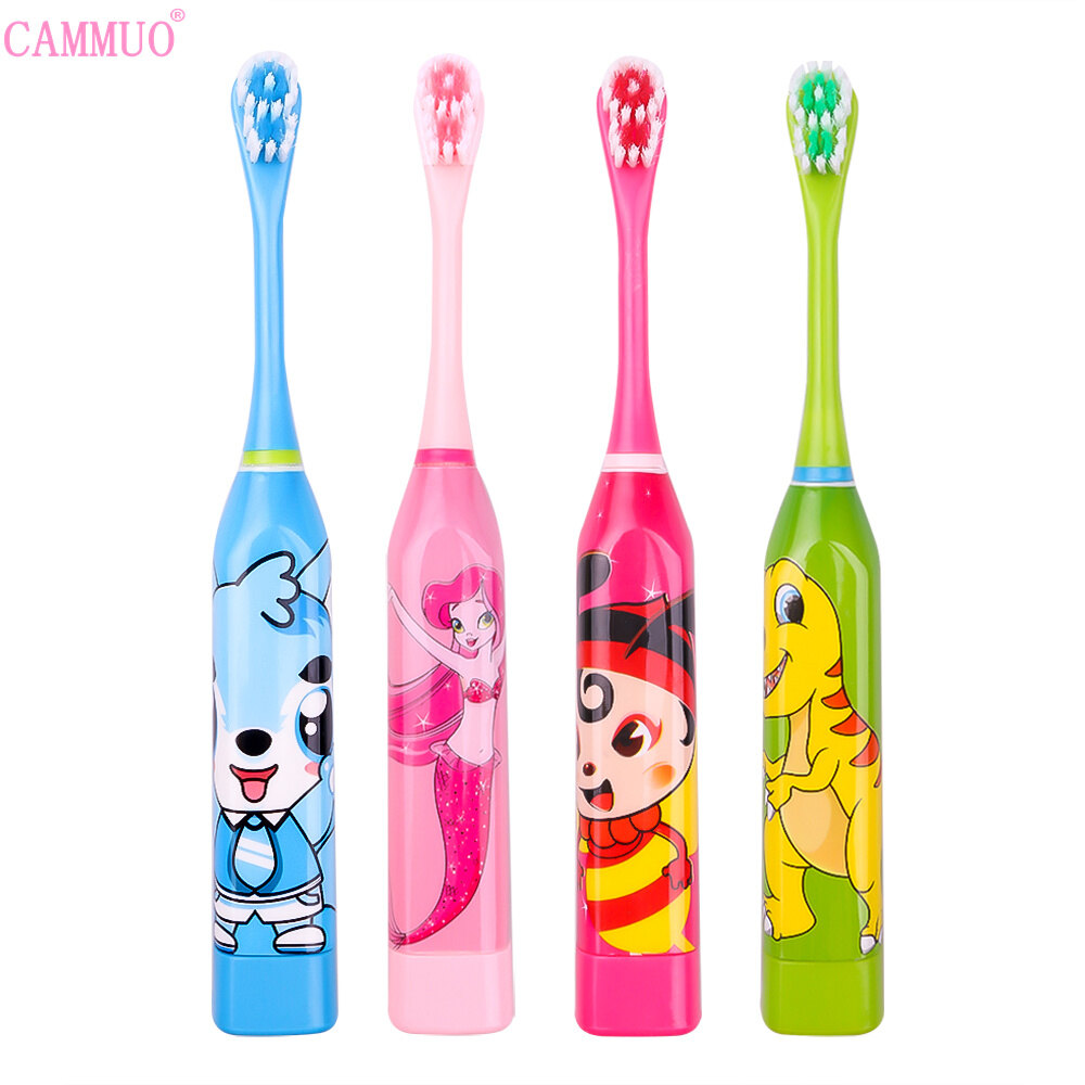 Cammuo Bàn Chải Đánh Răng Điện Trẻ Em Với 2 Đầu Bàn Chải Thay Thế Cho Máy Tính Làm Sạch Hai Mặt Không Có Dụng Cụ Chăm Sóc Răng Có Thể Sạc Lại Dụng Cụ Chăm Sóc Răng Miệng