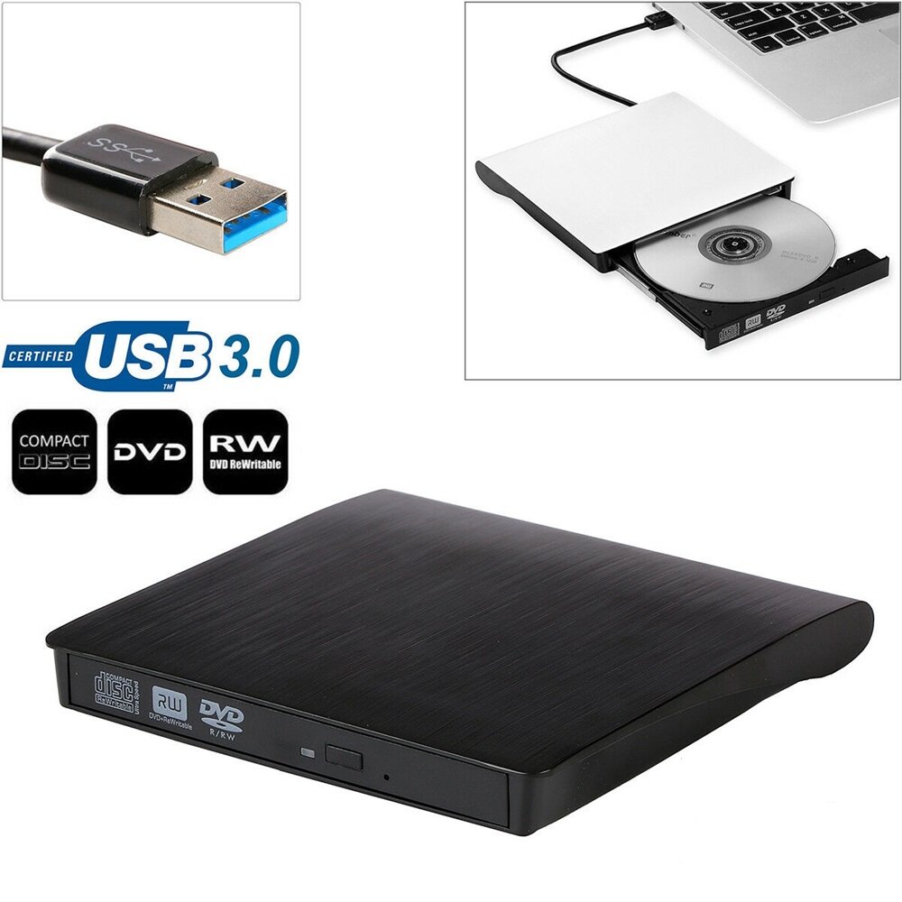 Đầu đọc ổ ghi gắn ngoài dvd rw cd usb 3.0 mỏng chính hãng máy nghe nhạc ổ đĩa quang usb3.0 chải ngoài, cho máy tính xách tay sổ tay đầu ghi đĩa cd đa năng để bàn