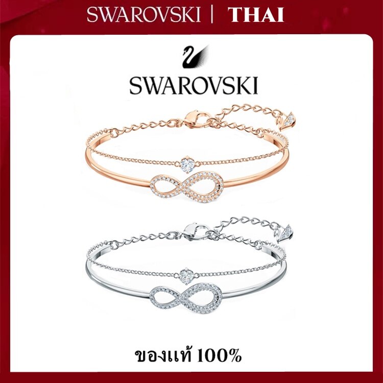 THAI🏅Swarovski, genuine Swarovski bracelet, eternal love, bangle, fashion crystal bracelet, Infinity Bracelet, 100% genuine