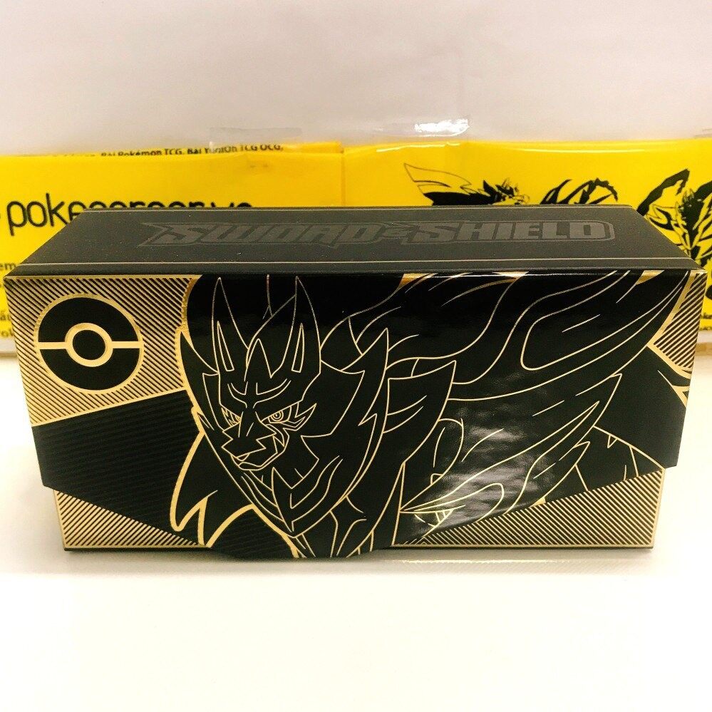 Hộp bài rỗng cao cấp hình Zamazenta của empty Elite Trainer Box Plus Sword & Shield bài Pokemon TCG - Giúp đựng bài,....