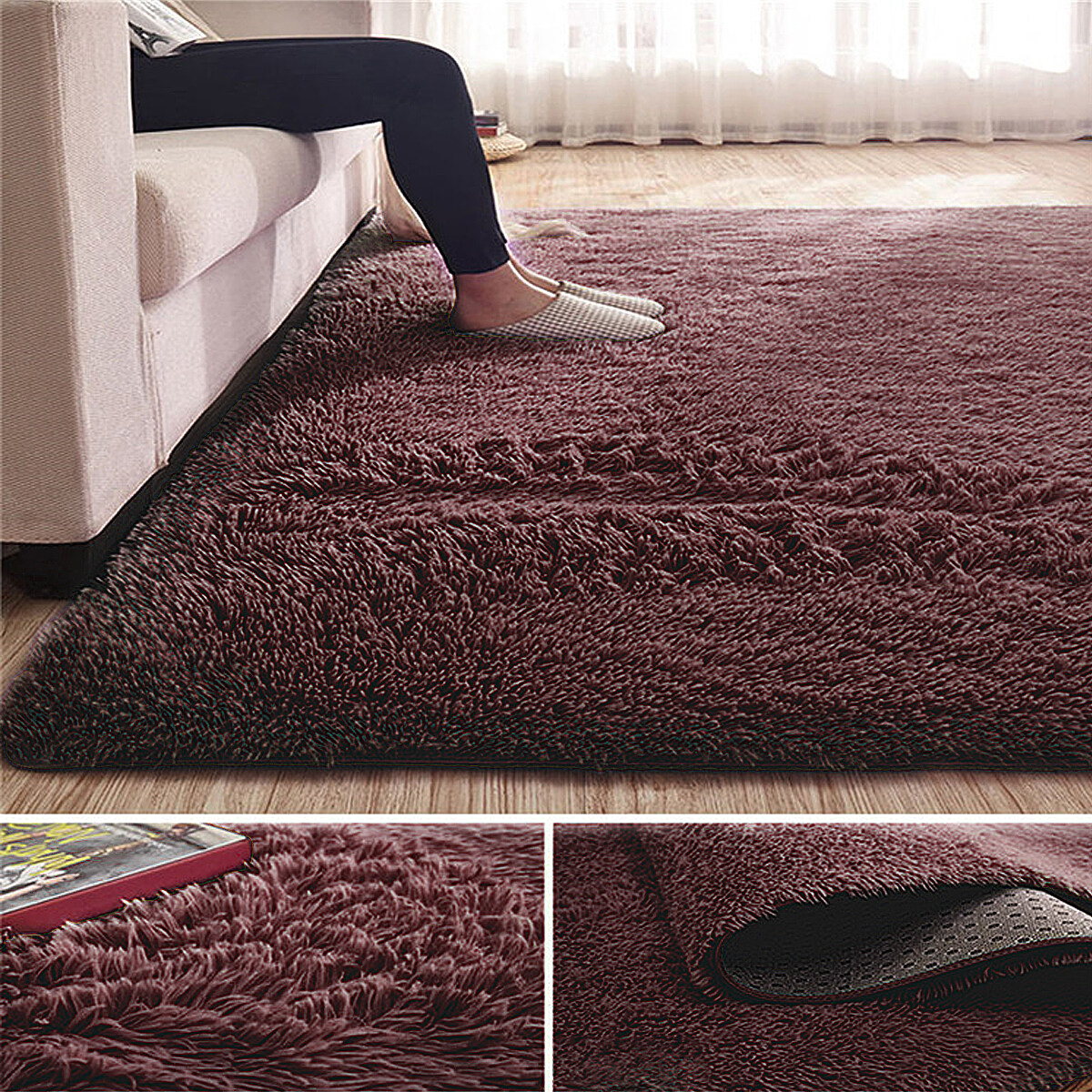 Generic Shaggy Rug Super Plush NonSlip Large Rugs Floor Carpet Living