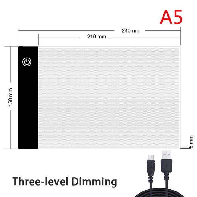 A3 A4 A5แท็บเล็ตวาดรูปภาพวาดเพชร Board USB Art แผ่นสำเนาการเขียนร่าง Wacom Tracing กระดานไฟ Led
