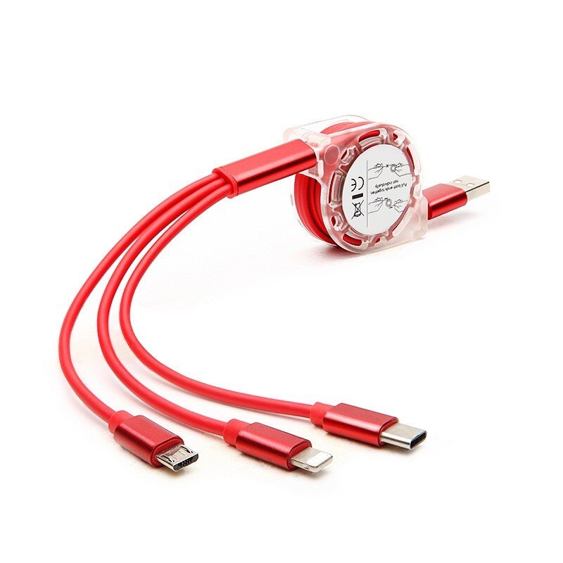 Dây Cáp Sạc 3 đầu đa năng dây rút