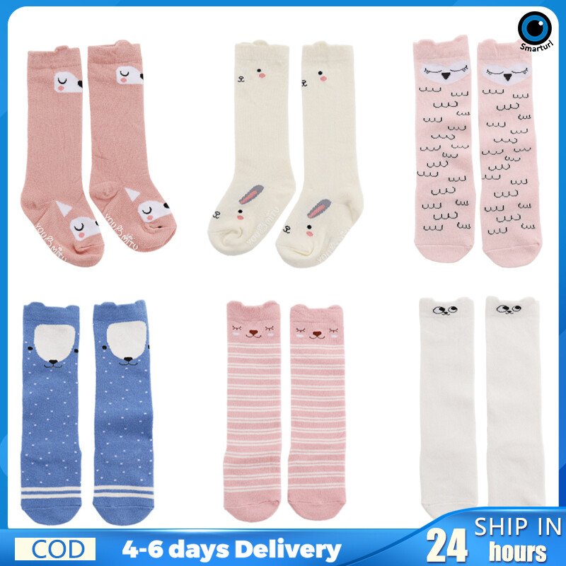 Dễ thương vớ trẻ em chống trượt dài đến đầu gối thoáng khí thoải mái cotton trẻ sơ sinh trẻ mới biết đi tất dài