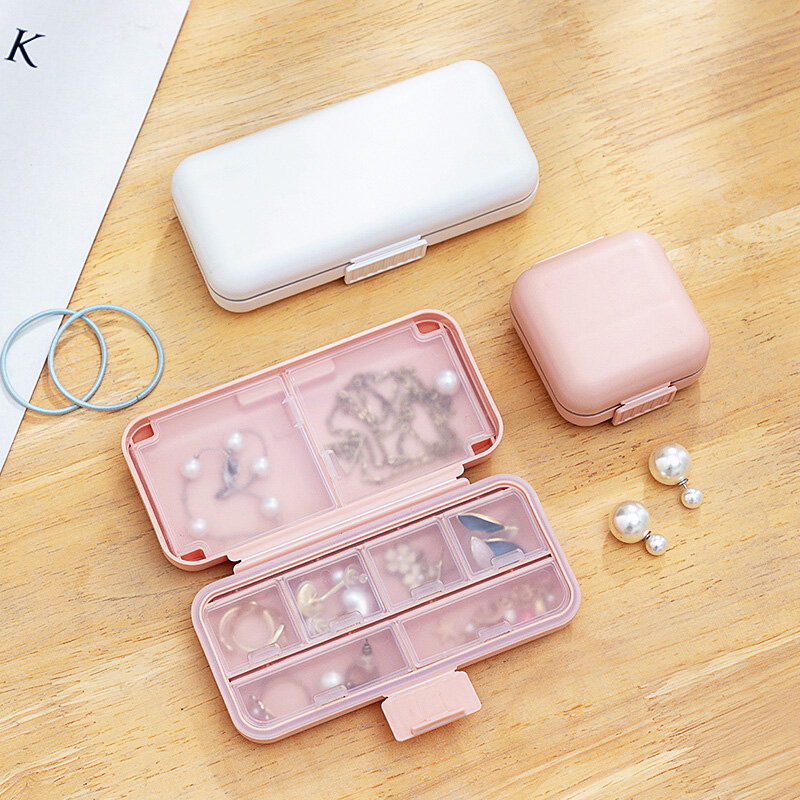 Multi Grid Jewelry Case Lock Buckle Jewelry Case Necklace Jewelry Case Mini Portable Jewelry Case Desktop Jewelry Storage Case Cute Jewelry Storage Case