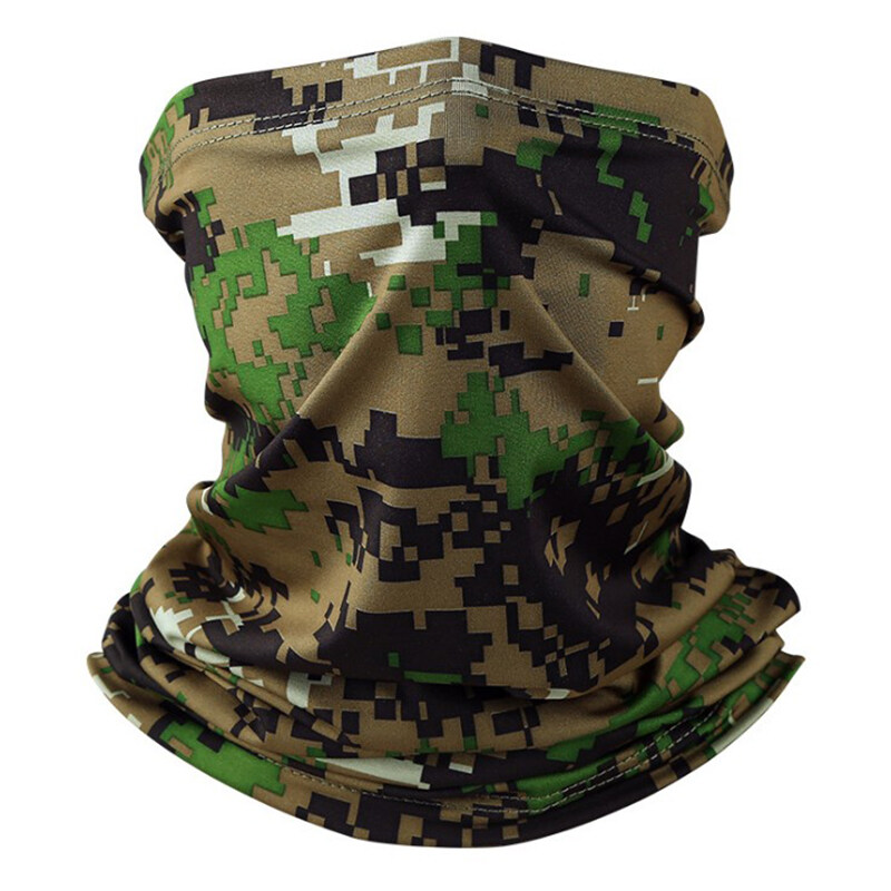 HAHA กลางแจ้งขี่จักรยานกีฬา Camouflage ผ้าพันคอ Shield ป้องกันหัวผ้าคลุมหน้า