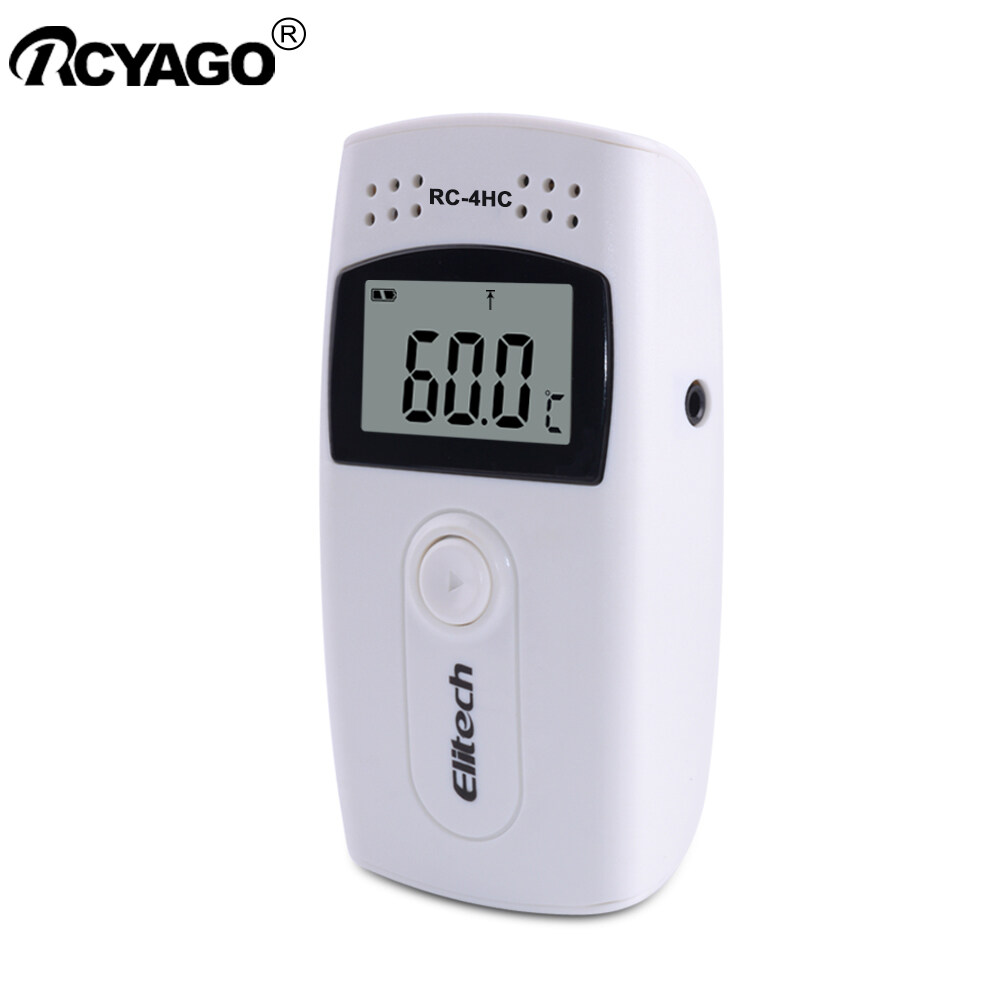 Rcyago Kỹ Thuật Số USB Nhiệt Độ Độ Ẩm Dữ Liệu Logger RC-4HC Màn Hình LCD Cảm Biến Bên Ngoài