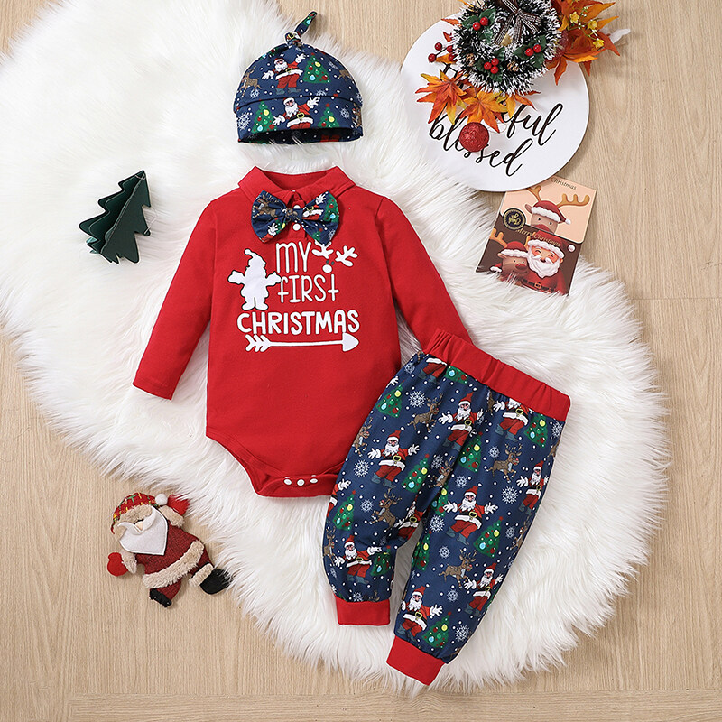 Christmas outfit for hot sale newborn boy