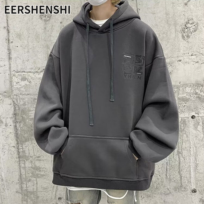 EERSHENSHI Áo Hoodie nam mới cỡ lớn dáng rộng họa tiết đẹp trai cho thanh thiếu niên