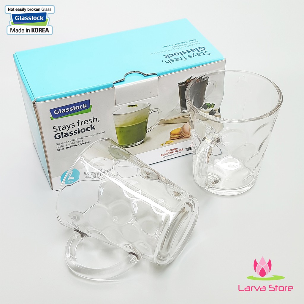Bộ 2 cốc thủy tinh cường lực glasslock 280ml xuất xứ hàn quốc