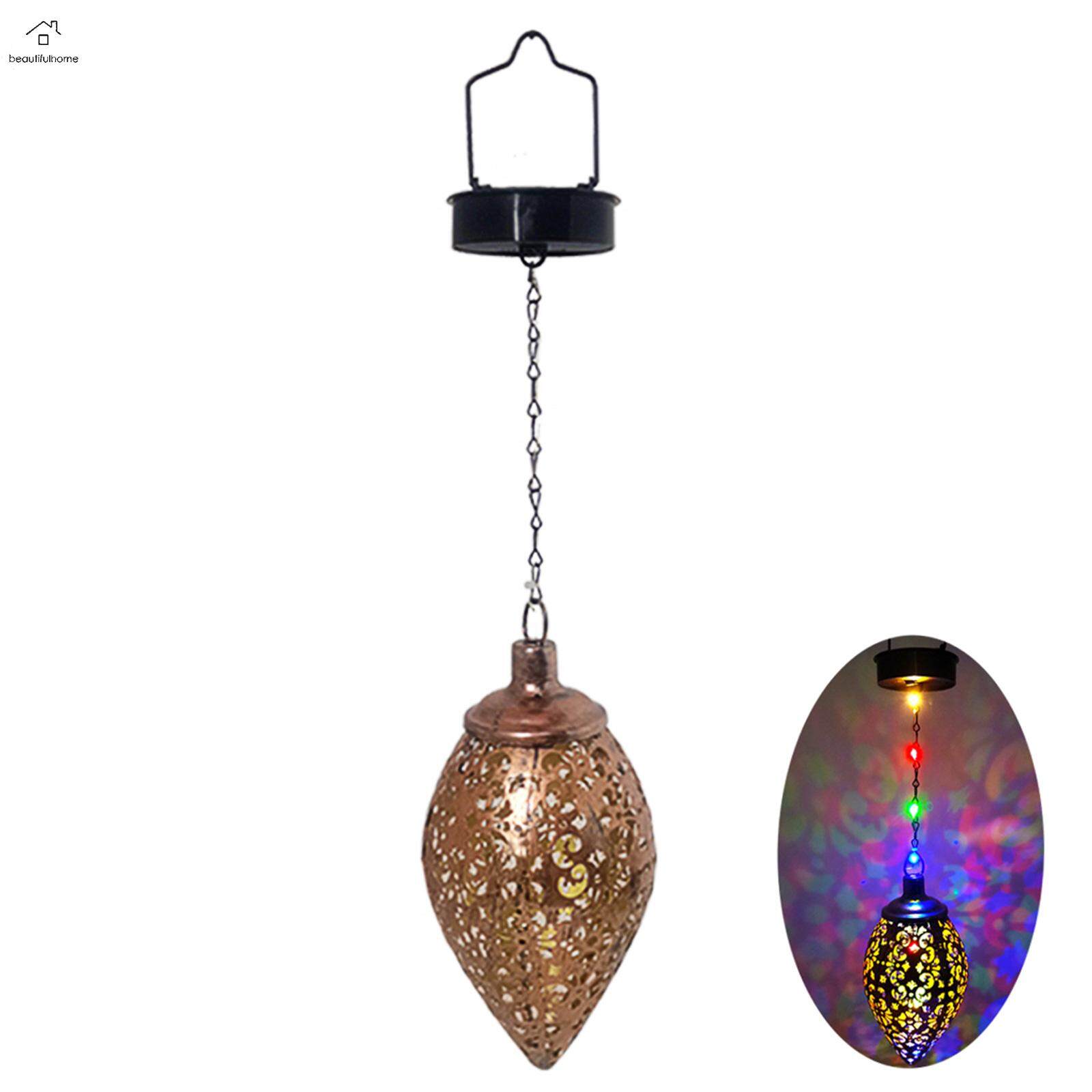 Solar Decorative Lanterns Hollow Butterfly Iron Pendant Lantern Waterproof