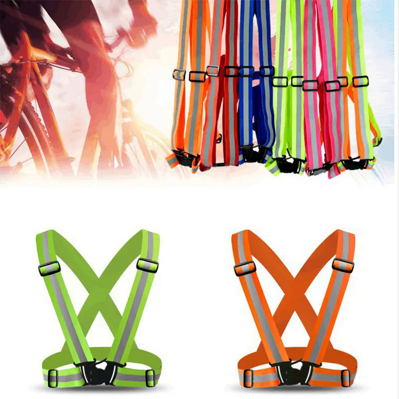 2021 phản quang có thể điều chỉnh vest áo phao độ nét cao quần áo đi xe đạp thắt lưng phản quang cho S và an toàn cho trẻ em áo phao