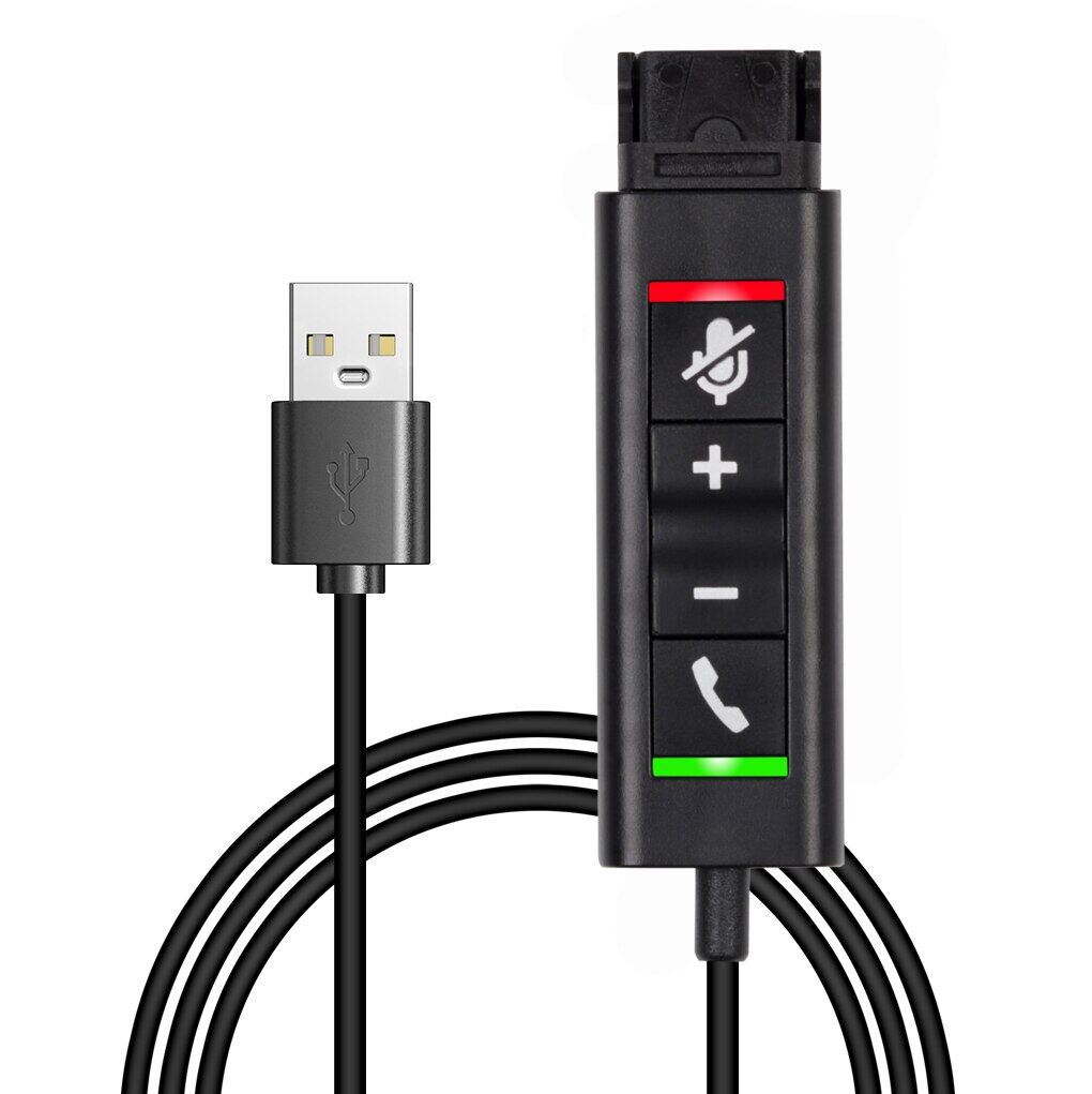 thumbnail image 2 of Headset QD Quick Disconnect Connector To USB Adapter Cable With Volume Adjuster Mute For Speaker And Microphone 2 of 11