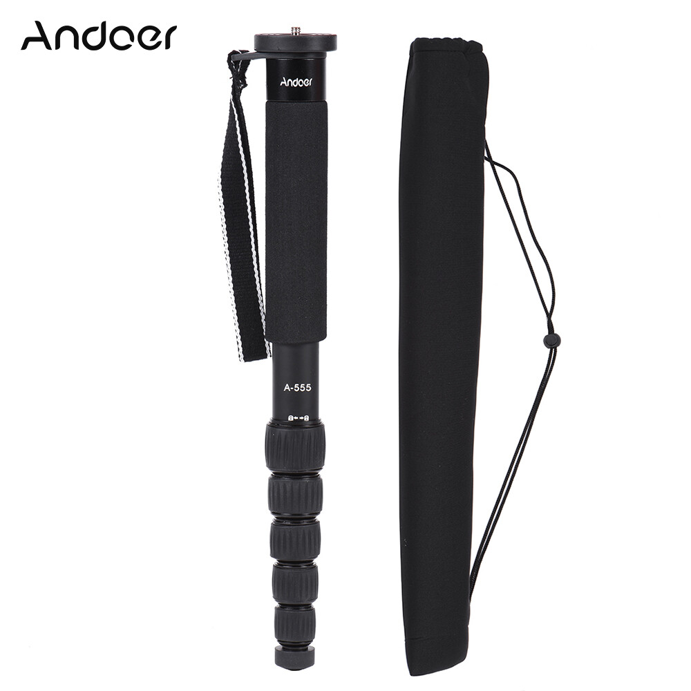 Andoer A-555 6-Phần Nhỏ Gọn Nhiếp Ảnh Di Động Hợp Kim Nhôm Monopod Unipod Thanh Cho Nikon Canon Sony Pentax Máy Ảnh Max. Tải 10Kg 22lbs