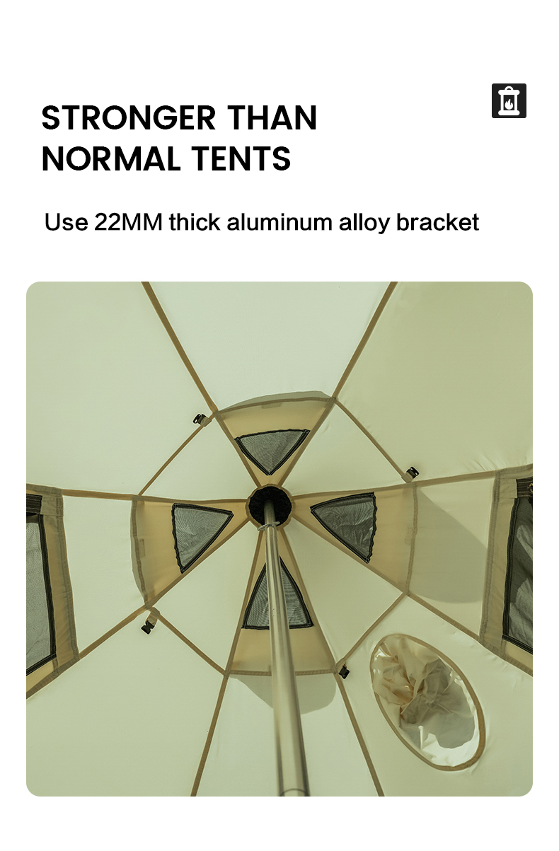 MOBI GARDEN Camping Cotton Pyramid Tent 2-3 Person Family Canvas Tent Tower A Waterproof · v43