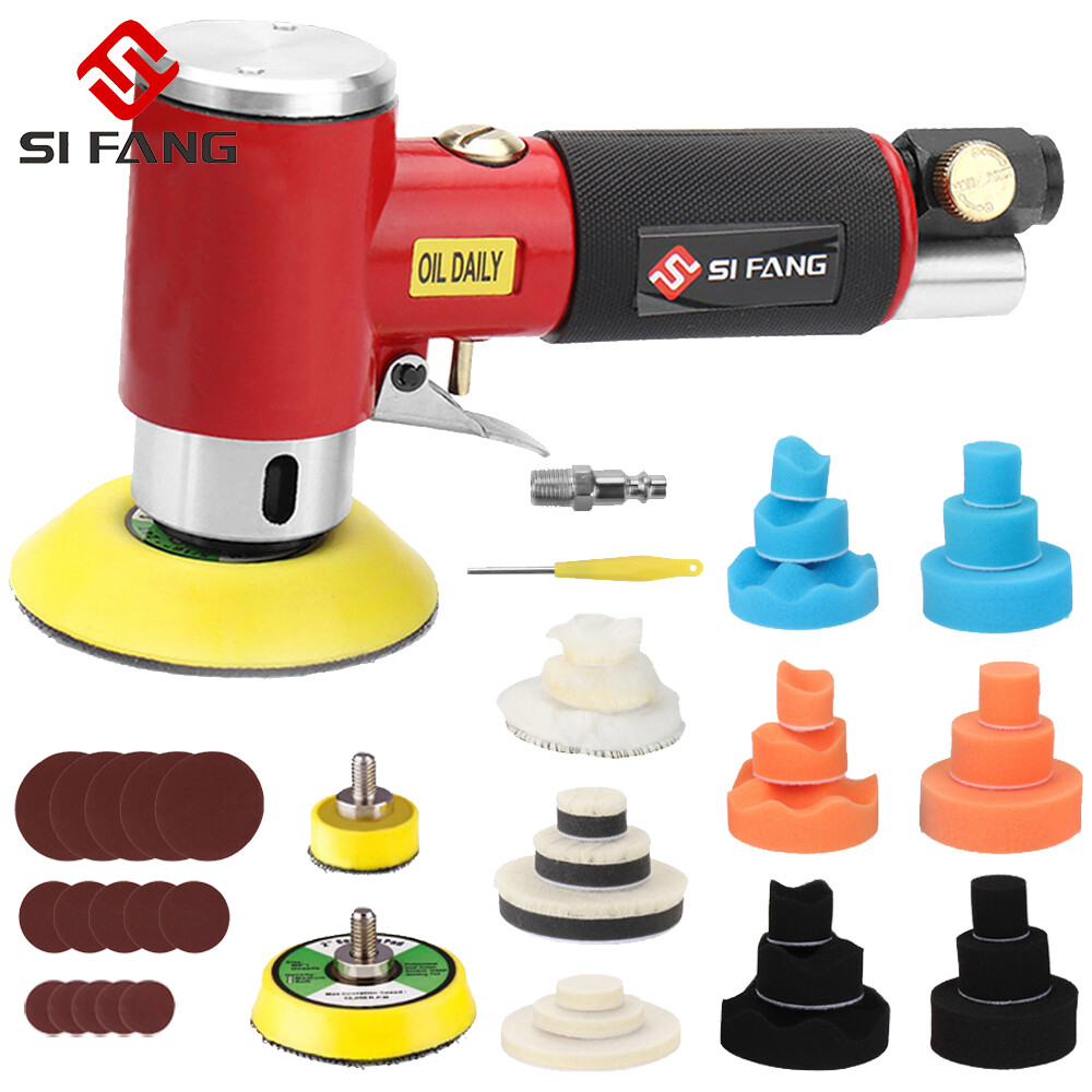 SI FANG 48 Chiếc Máy Chà Nhám Không Khí Quỹ Đạo Ngẫu Nhiên Mới Bộ Máy Mài 1/2/3 Inch Khí Nén Mini Dùng Cho Cơ Thể Ô Tô Máy Đánh Bóng Chạy Bằng Không Khí Tốc Độ Cao Dụng Cụ Đánh Bóng Không Khí
