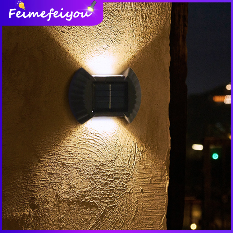 8LED Solar Wall Lights Waterproof Outdoor Garden Decorative Lamp Both Sides Shine Stair Aisle Wall Light Garden Light For Residential /Garage/Courtyard Decorative Lighting ราคา 151 บาท*ส่งฟรี