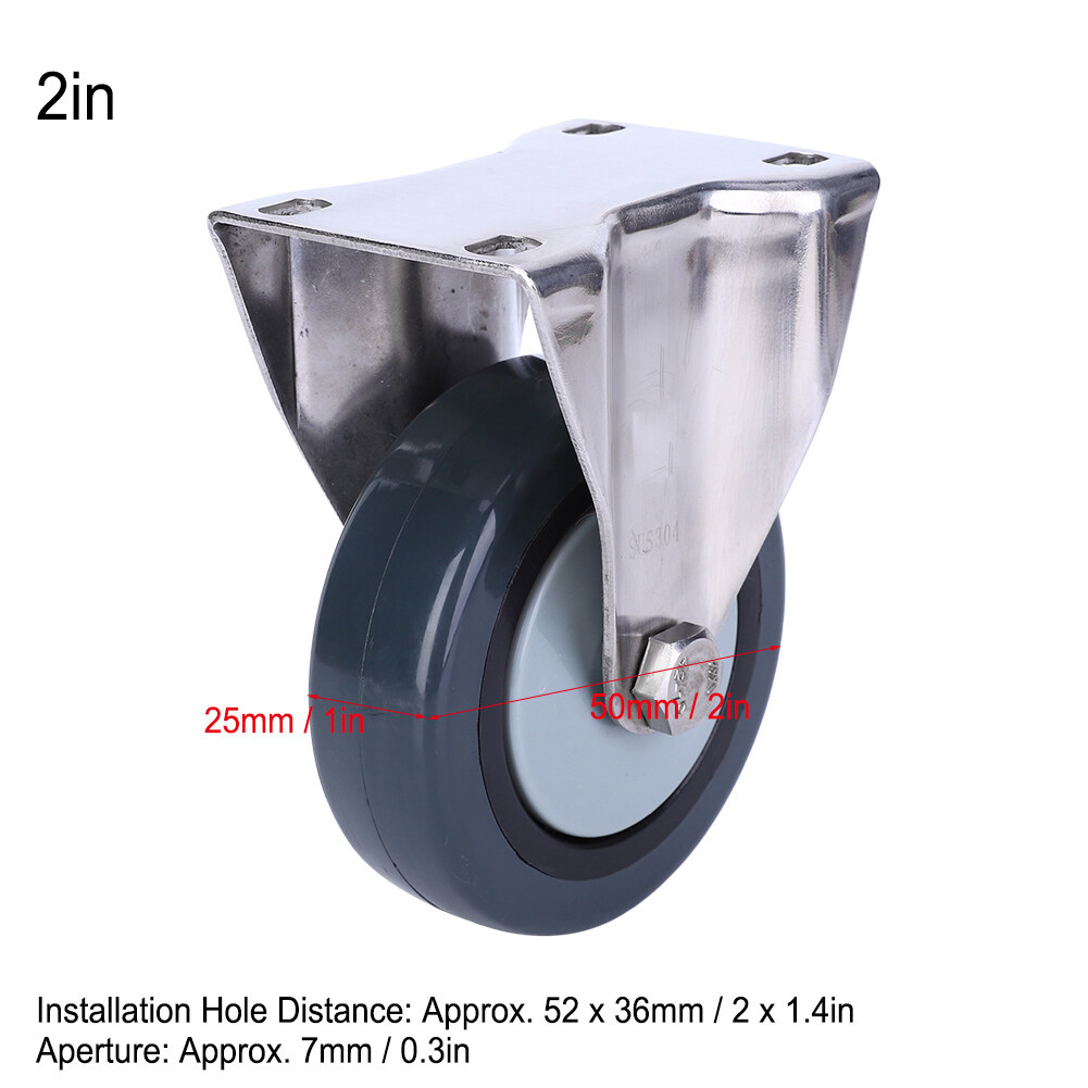 Bánh xe bánh xe nhỏ 2in 304 nặng bằng thép không gỉ nhiệm vụ chống mòn định hướng câm
