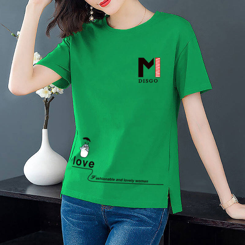 Short Sleeve T-Shirt Ladies New Summer Plus Size Loose Half Sleeve Top Korean Versatile Daily Sweater Tess ราคา 99 บาท*ส่งฟรี