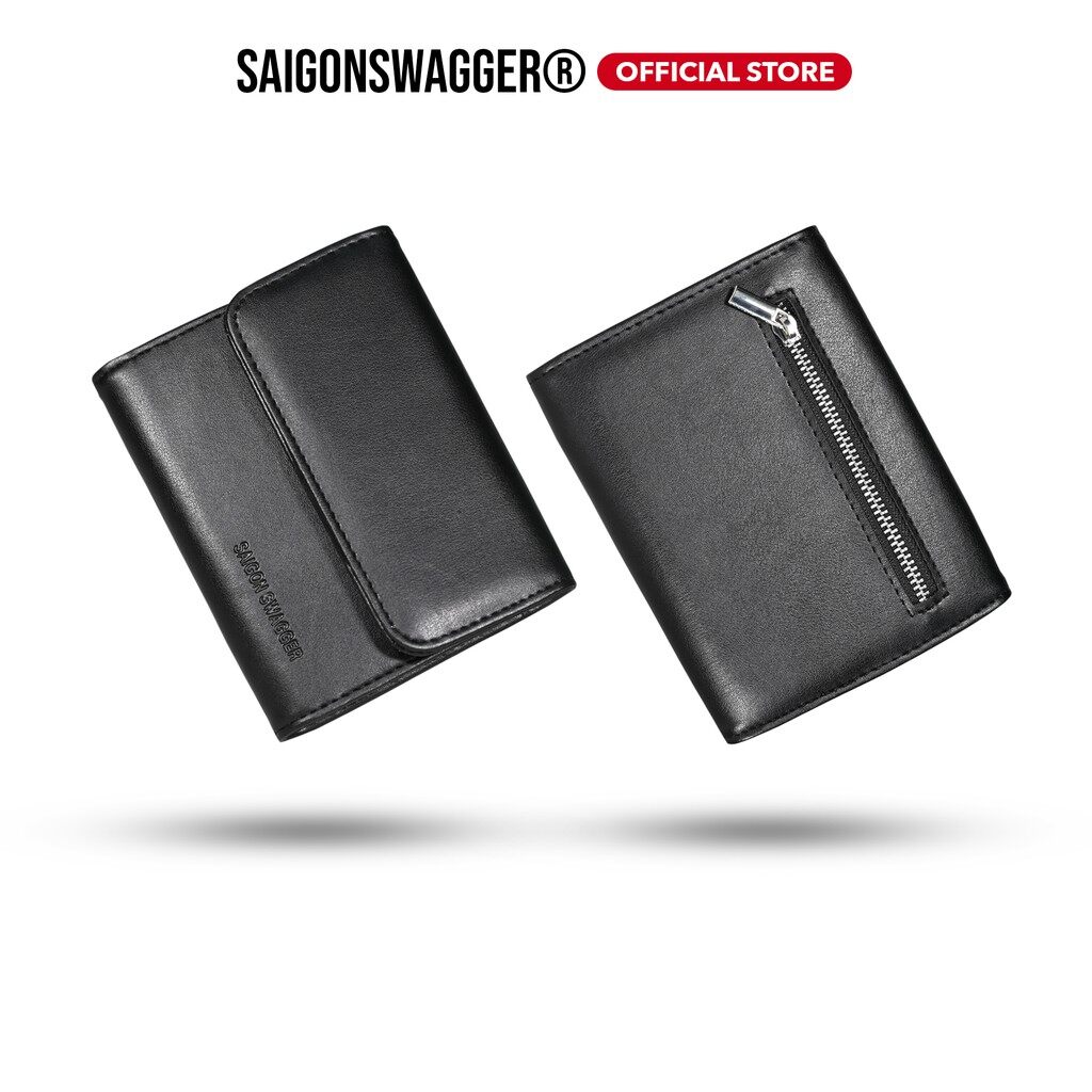 Ví nam, nữ nút ngắn da cao cấp saigon swagger® sgs anthem leather short flap wallet