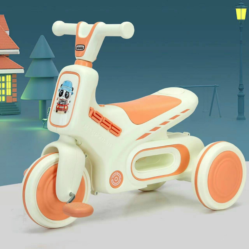 Xe đạp 3 bánh gấu trúc có nhạc đèn dành cho bé từ 2 tuổi