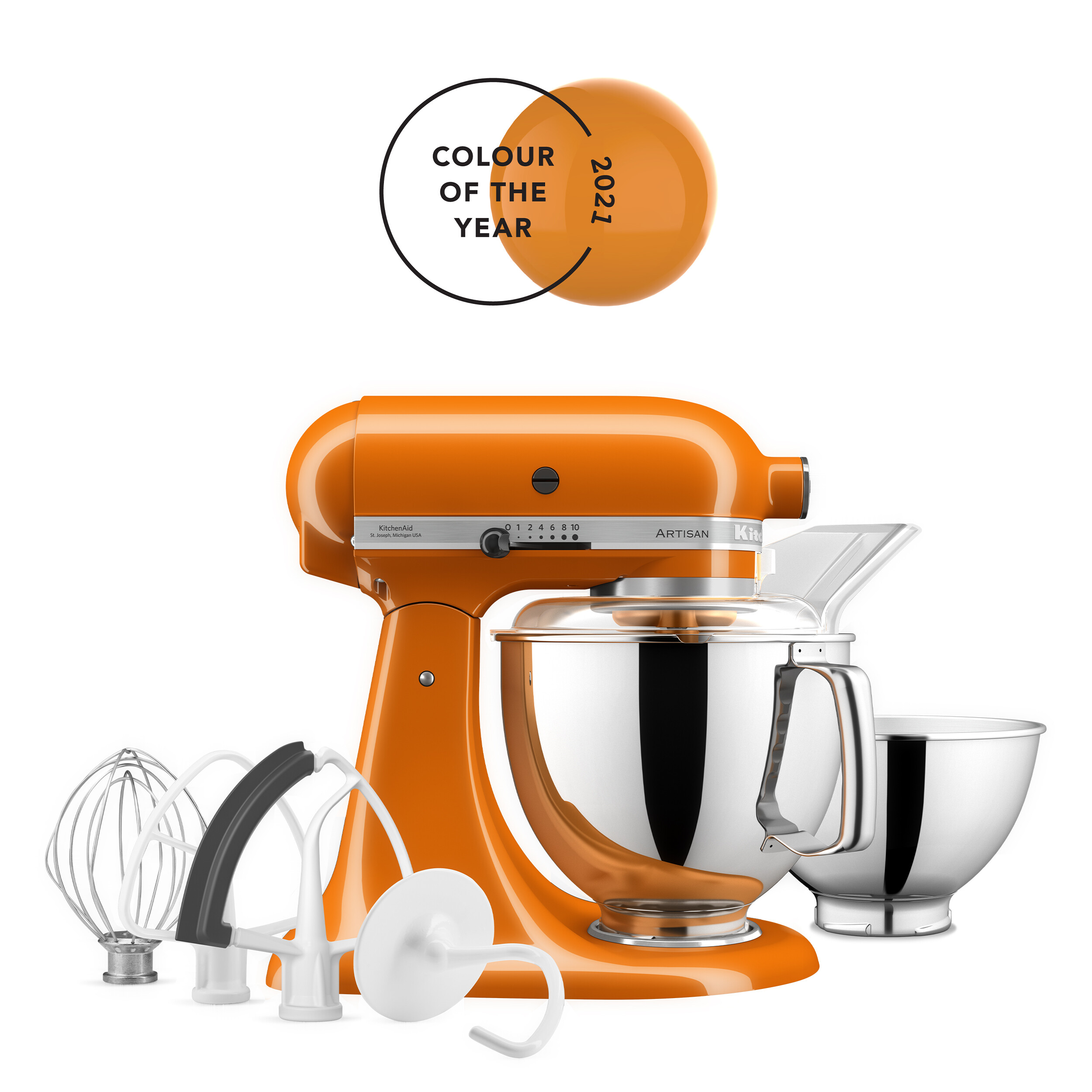 kitchenaid tangerine hand mixer