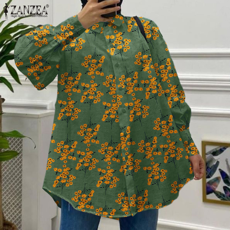 Zanzea giảm giá thanh lý áo hoa hồi giáo dài tay cotton cho nữ áo cánh áo mùa hè cle
