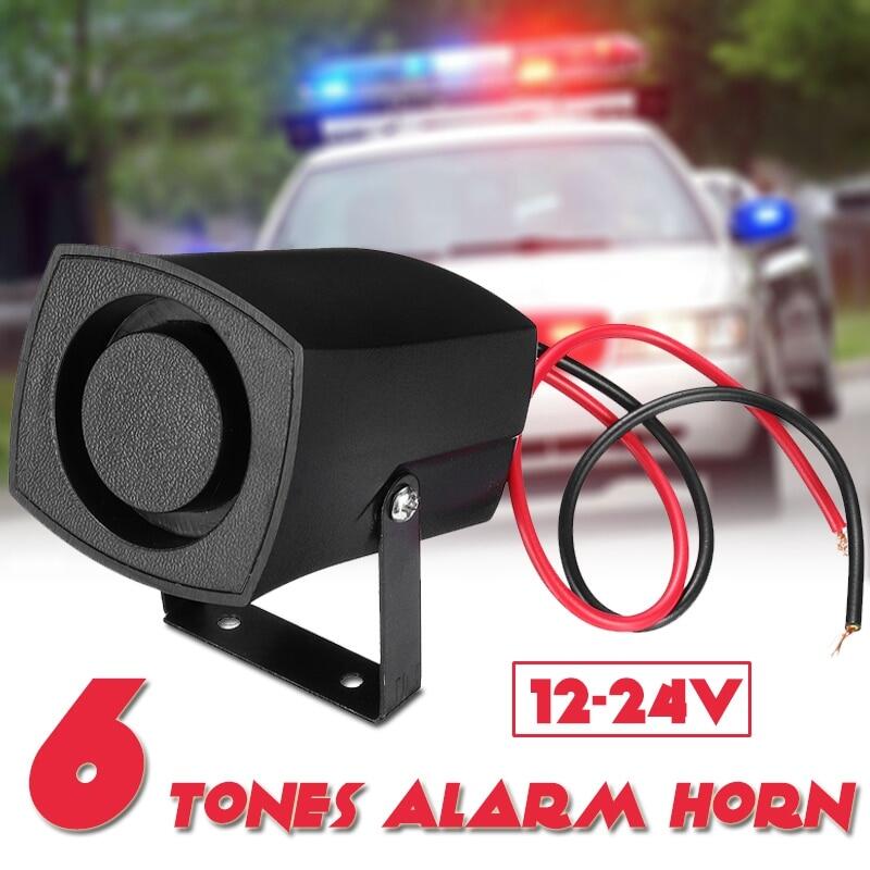 Còi báo cháy cảnh sát xe hơi còi cảnh báo 6 âm còi báo động tiếng bíp còi báo động xe hơi âm thanh 12-24v