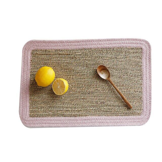 ใหม่การป้องกันทางสิ่งแวดล้อม3สี Placemat โมเดิร์น Minimalist Coasters ชาม Jute สูงอุณหภูมิ Anti-Scalding Anti-Slip Mat