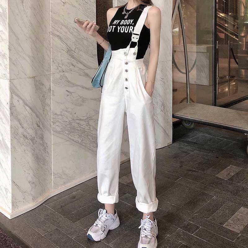 Goopepal Đồ Jean Mới Quần Quần Yếm Nữ Thường Ngày Dáng Suông Denim Quần Có Dây Quàng Vai Quần Rộng