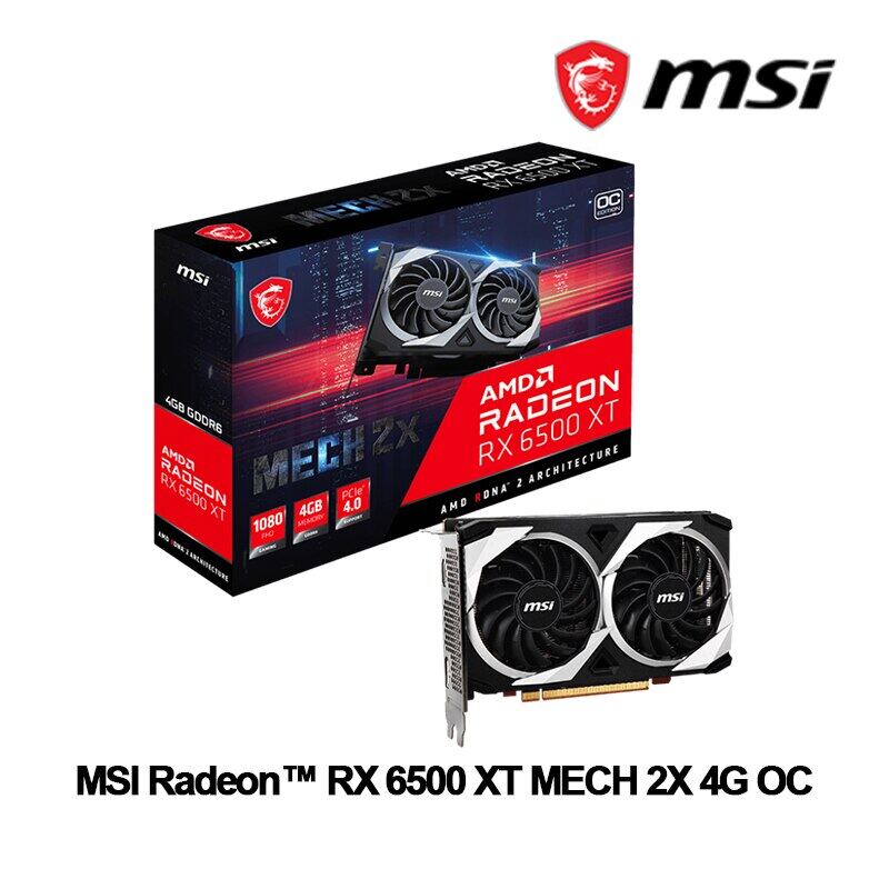 1 Msi Radeon RX 6500 Xt Mech 2X 4G Oc Chơi Game 6500XT 4GB 18000MHz 6
