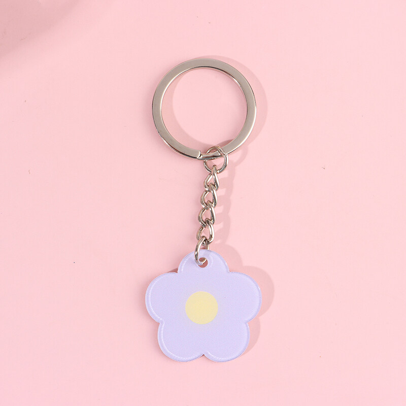 Tengguang Hàn Quốc dễ thương màu Kẹo hoa Keychain tối giản Acrylic hoa