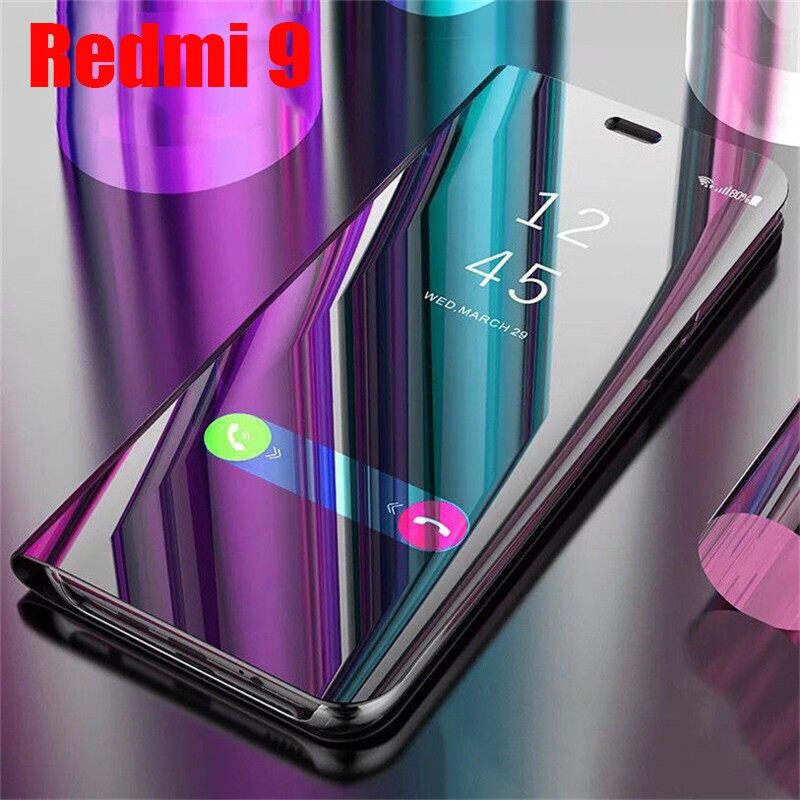 Ốp lưng xiaomi redmi 9 9a 9c ốp điện thoại da tráng gương trong suốt ốp lưng lật redmi 9 redmi9 redmi 9a ốp đứng