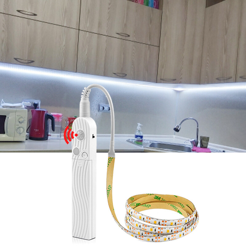 Đèn Tủ Đầu Giường Chống Nước 2835 Đèn Led Cho Phòng Bếp 5V Diode Băng Dải Đèn LED Cảm Biến Chuyển Động Cảm Biến Hồng Ngoại